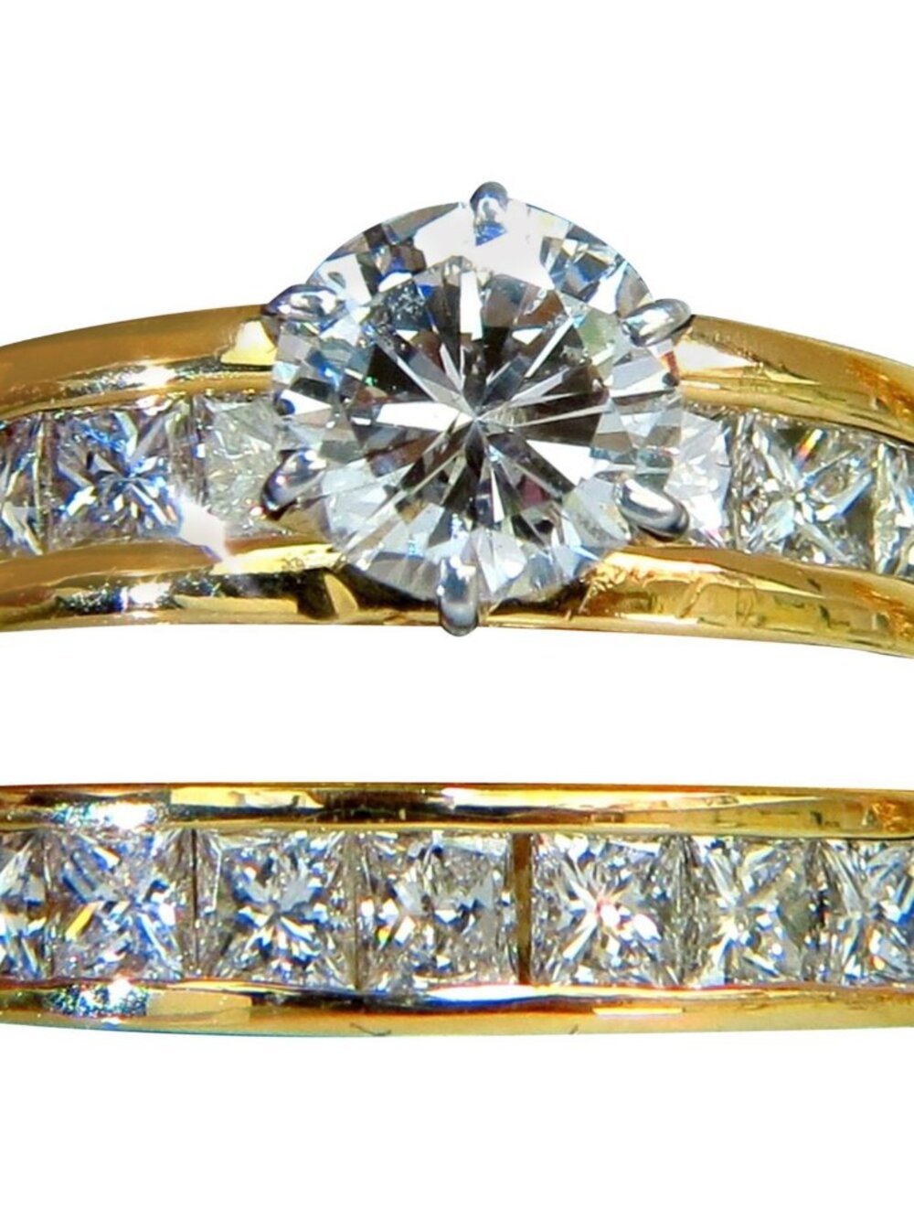 2.50CT NATURAL DIAMONDS ENGAGEMENT RING MATCHING BAND 14KT*